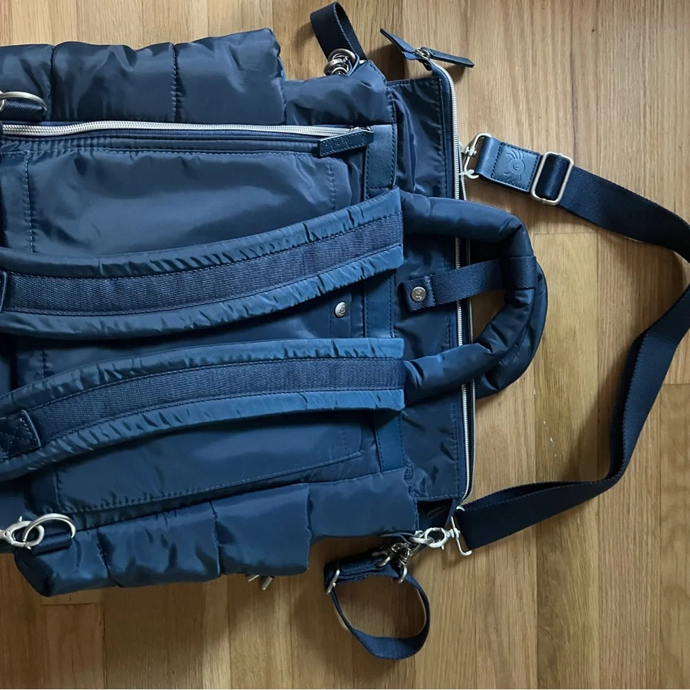 Itsy Ritzy Diaper Bag Puffy Nylon Backpack - Navy